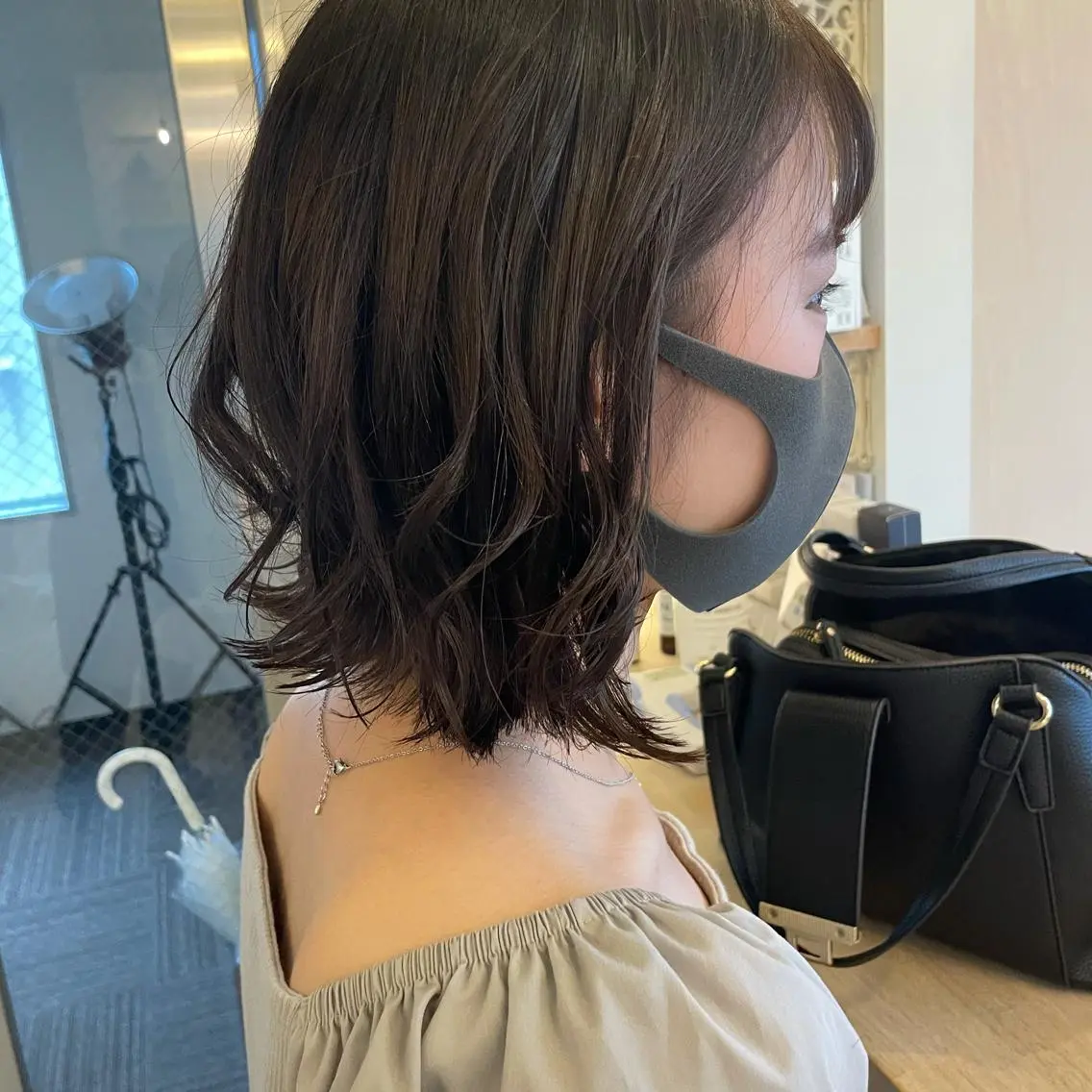 ショート カラー アッシュ ブルーカラー ブルーアッシュ ボブウルフ／ボブ Satsuki【名駅のヘアスタイル