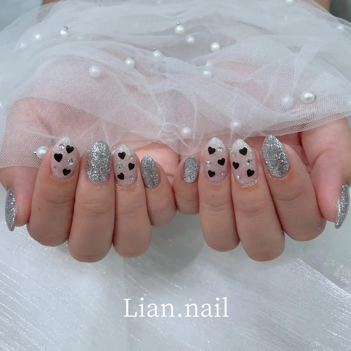 ネイル ハート ハンドネイル フットネイル Lian nailのネイルデザイン