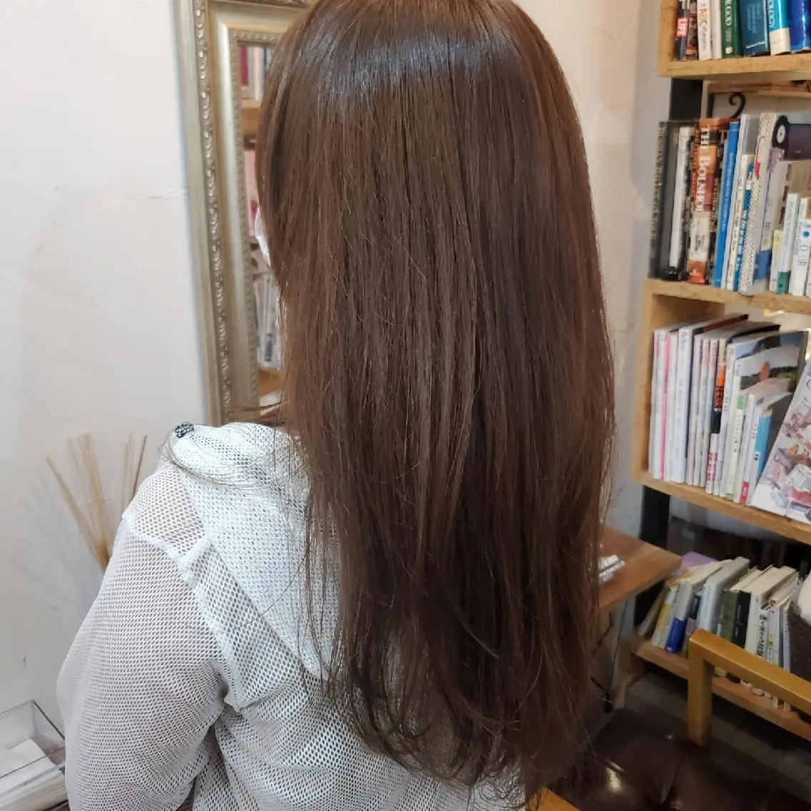 ロング カラー カット ヘアカラー トリートメント 韓国レイヤー柔らかい 地毛風縮毛矯正／マツのヘアスタイル