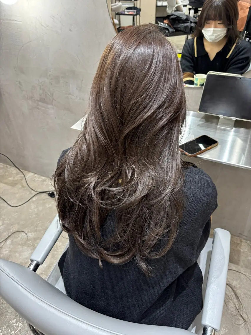 ロング ハッシュカット コトネ🫧 韓国風レイヤーカットのヘアスタイル