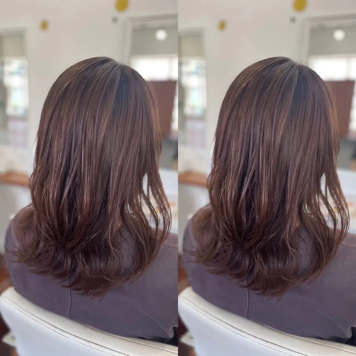 ミディアム アッシュ アッシュブラウン レイヤーカット mopa_kaede ナチュラル/レイヤーのヘアスタイル