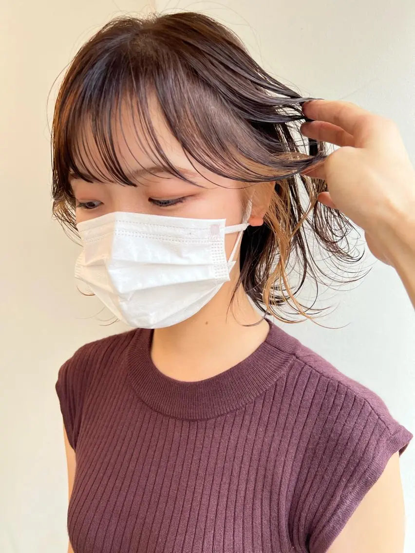 ✨🟪🟦【ミニモ限定】カット➕イヤリングカラー➕トリートメント ¥9300🟧🟨✨＃暖色カラー＃髪質改善＃韓国風の写真