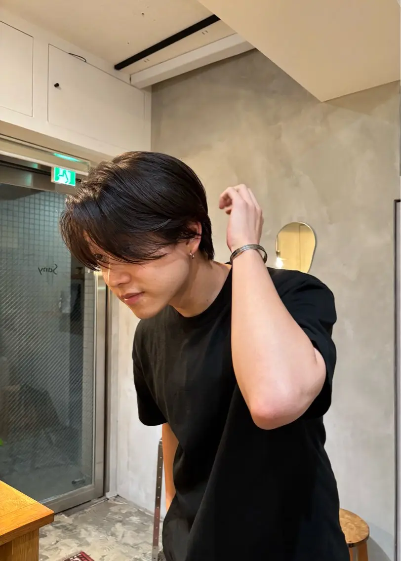 ショート メンズ かきあげバング カット 縮毛矯正 大人メンズショート/ ナチュラルヘア/福田のヘアスタイル