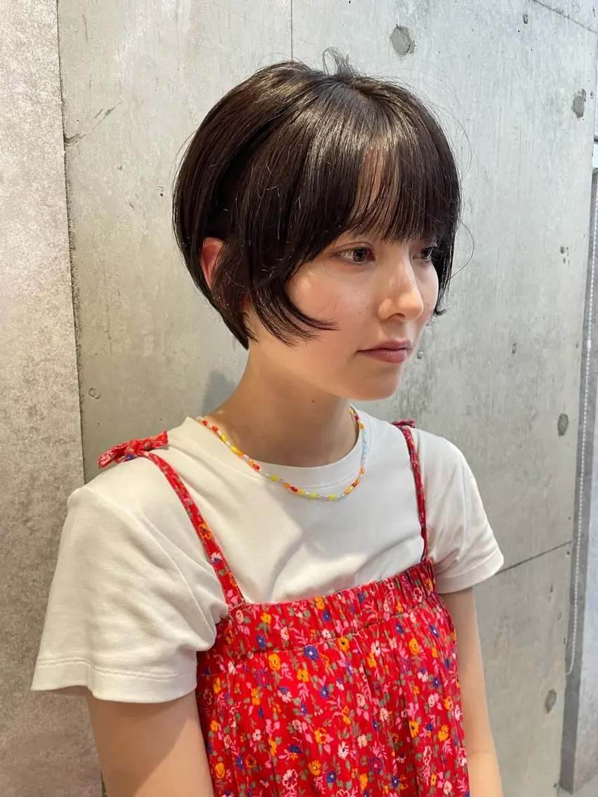 ショート カラー カット ヘアカラー ショートウルフくせ毛 お任せくださいのヘアスタイル