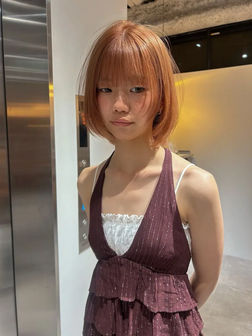 ミディアム ヘアカラー トリートメント レイヤーカット🍃 カネコのヘアスタイル