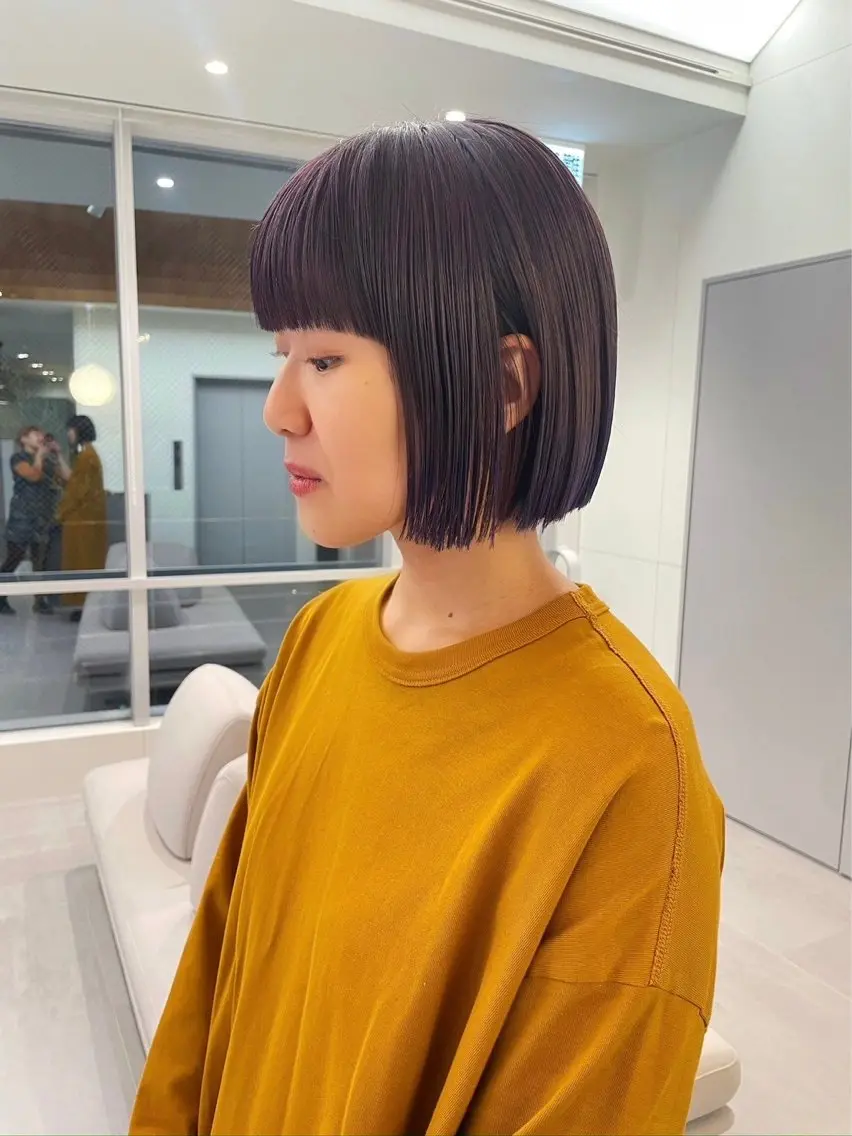ミディアム カラー レイヤーカット🐩 透明感カラー モカのヘアスタイル