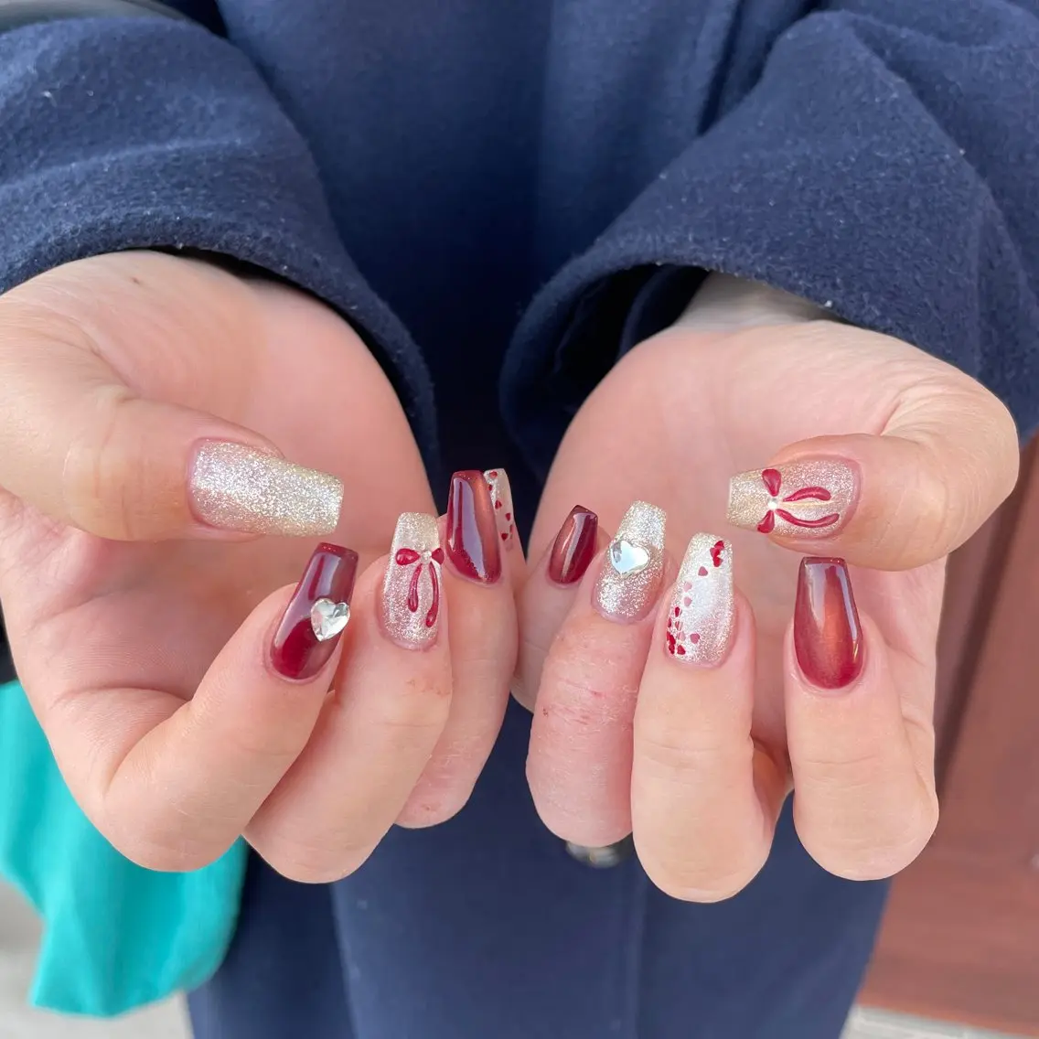 ネイル 冬ネイル クリスマス ハンドネイル ennail ayaのネイルデザイン
