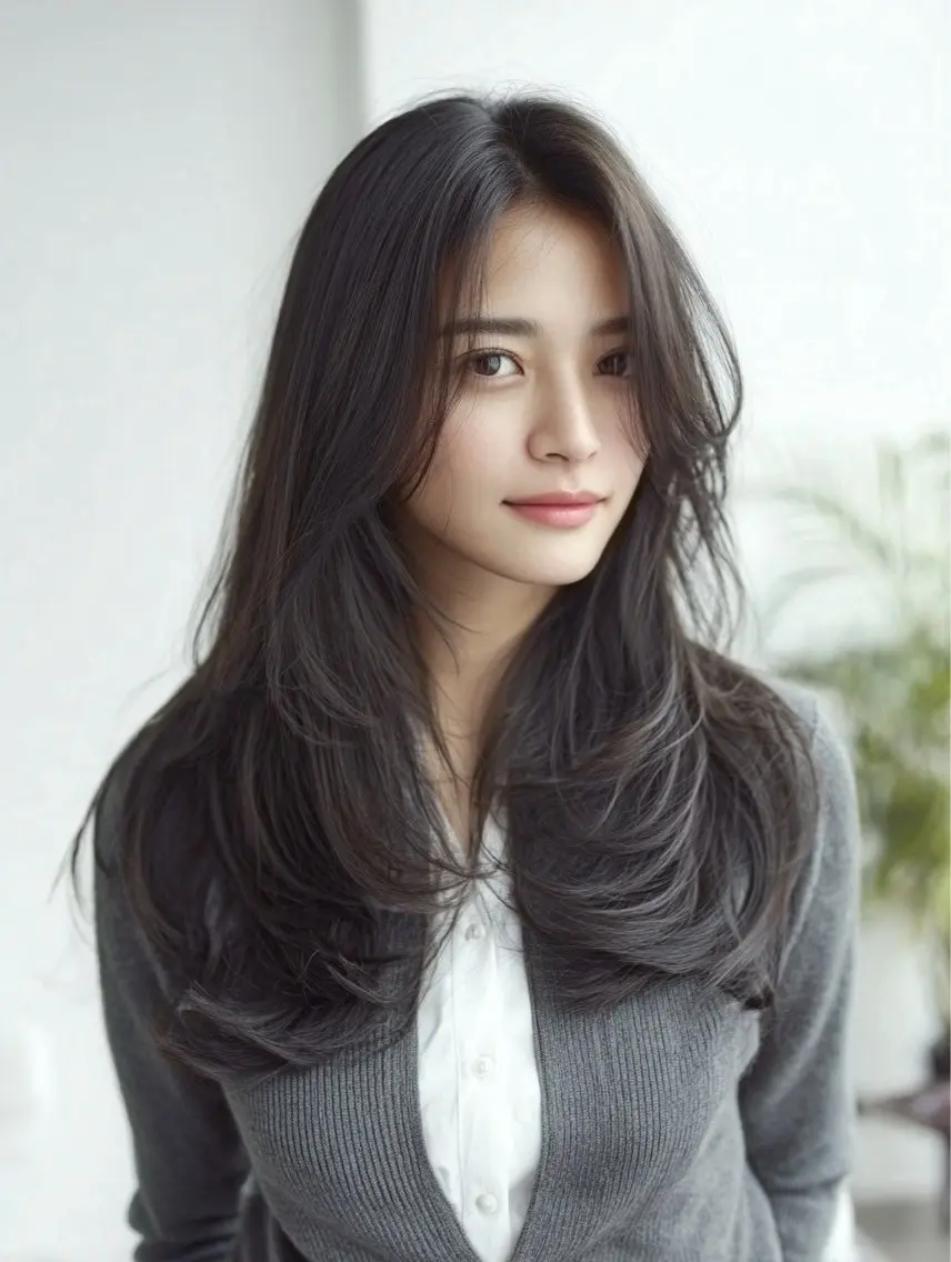 ロング カラー ヘアカラー 🍒モテ暖色カラー × うる艶✧ ゆなのヘアスタイル
