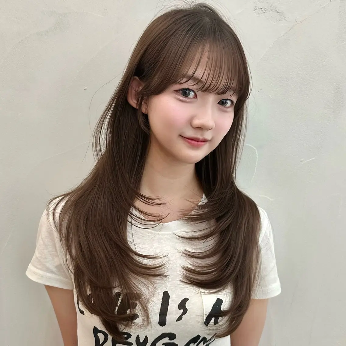 ロング カット ヘアカラー トリートメント 🌹ハッシュカット、 レイヤー韓国ヘア🌹のヘアスタイル