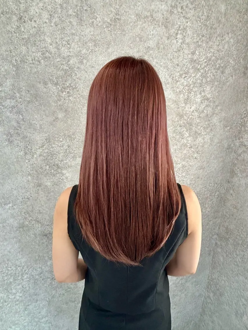 カラー ベージュカラー ピンクカラー ピンクベージュ ヘアカラー 橋木 凛々のヘアスタイル