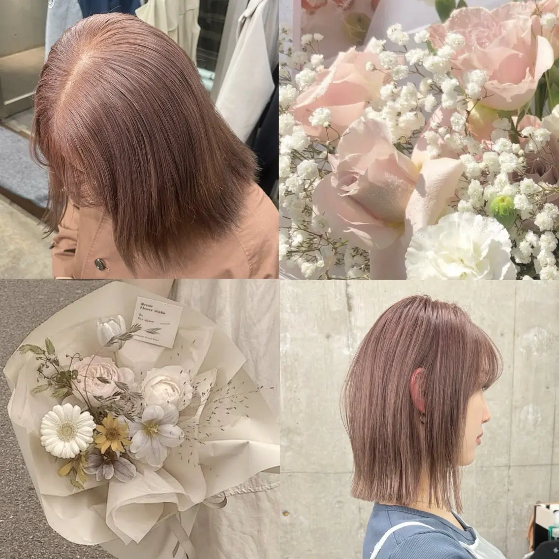 セミロング カラー オリーブ/ 透明感カラー/れいあのヘアスタイル