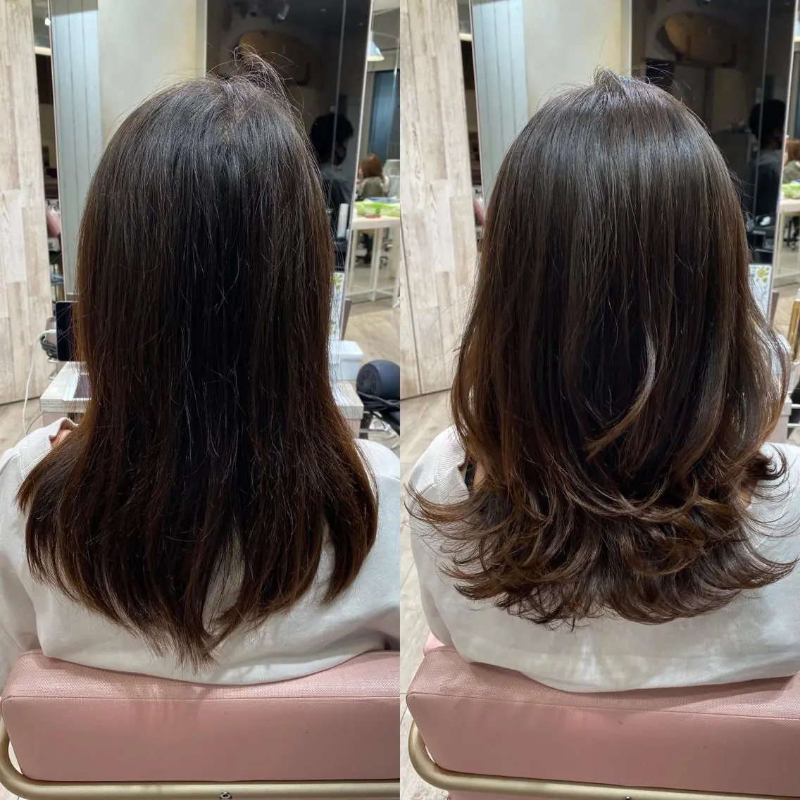セミロング 顔まわりカット🌟 くびれヘア/寺門遥輝のヘアスタイル