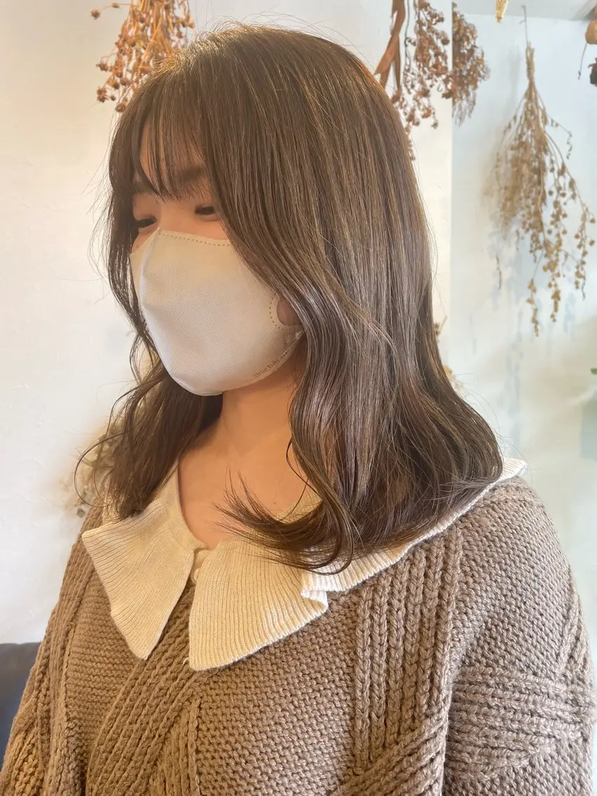 ミディアム カラー ベージュカラー ブリーチ 透明感カラー ブリーチなしカラー ヘアカラー m ā l o.🌷 サカモトマイコのヘアスタイル