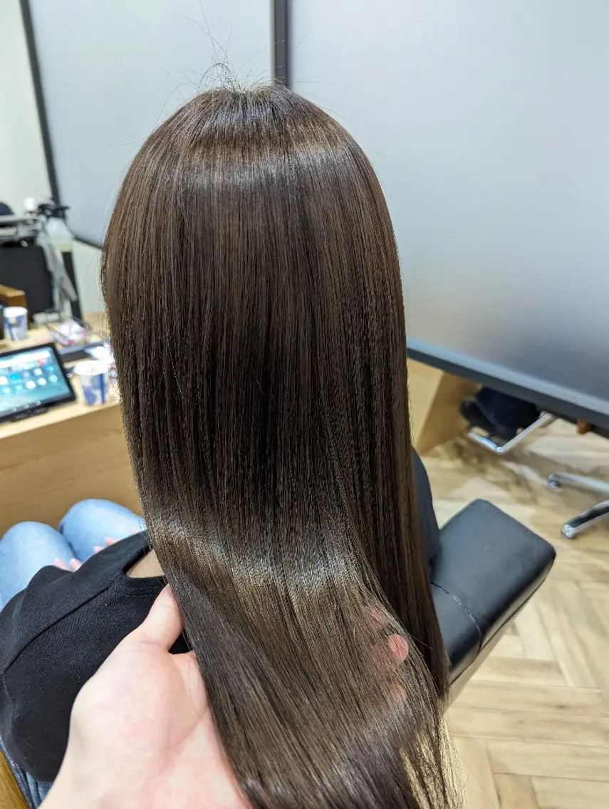ロング カラー 髪質改善 ヘアカラー トリートメント ✨METEO導入店✨ 髪質改善×縮毛矯正のヘアスタイル