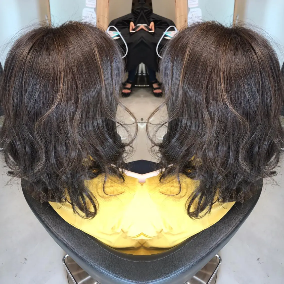 ミディアム カラー ブリーチ ハイライトカラー ブリーチなしカラー ハイライト 大久保 隆蔵のヘアスタイル