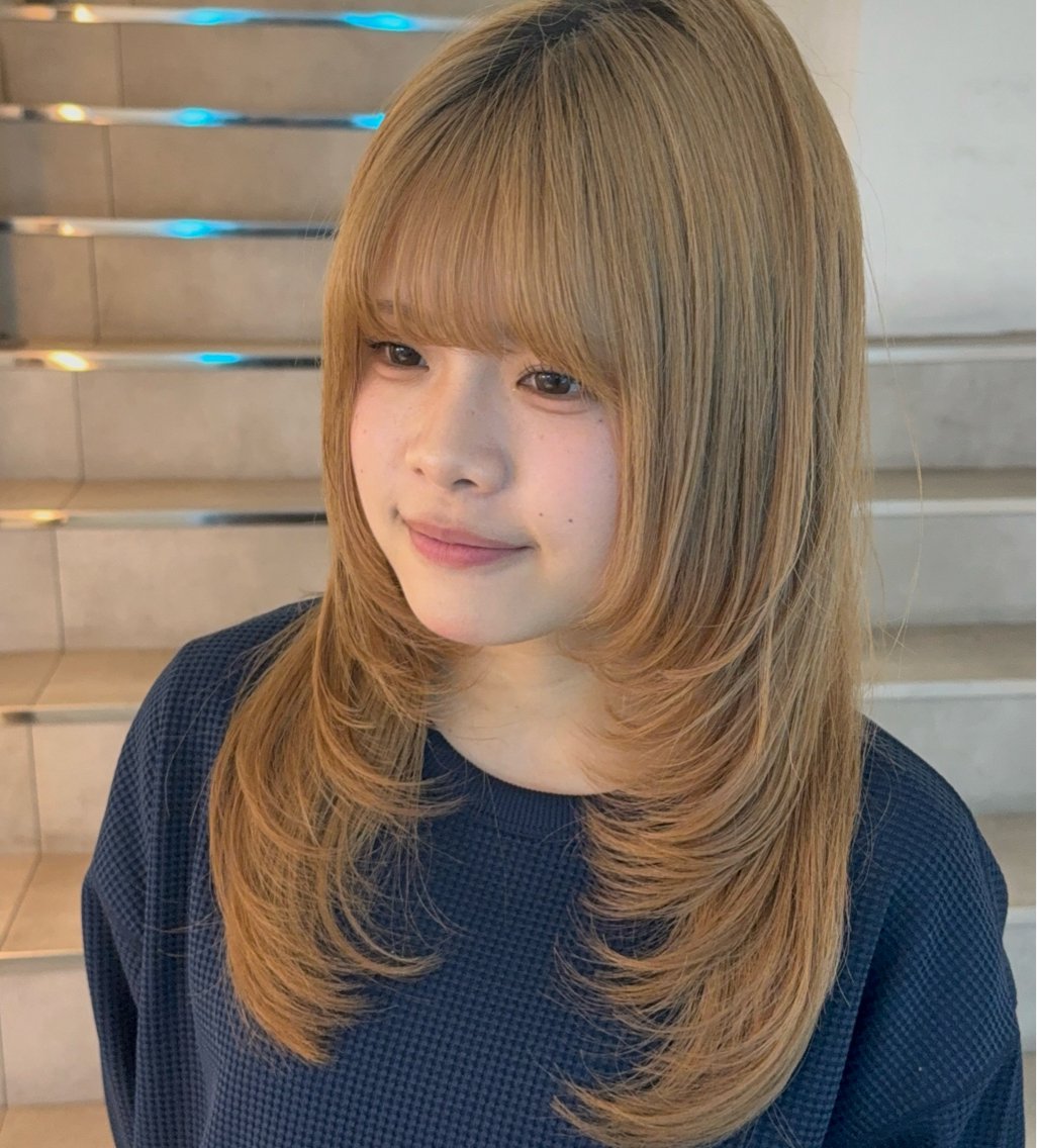 ロング レイヤーカット カット RUNA⭐️⛓ ハイトーン/透明感のヘアスタイル