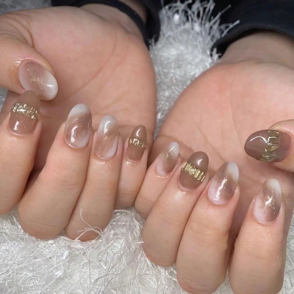 ネイル 長さ出し フレンチネイル ジェルネイル グラデーション 韓国ネイル ハンドネイル Nail&eye Belire 新宿のネイルデザイン
