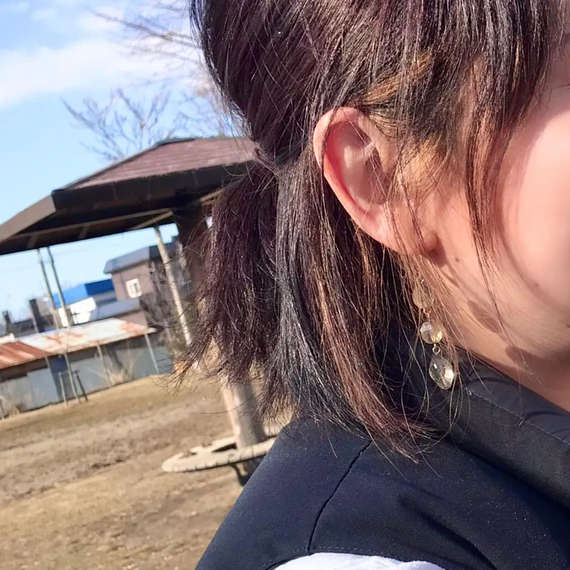 カラー イヤリングカラー ママ美容師 ＊ヒマワリのヘアスタイル