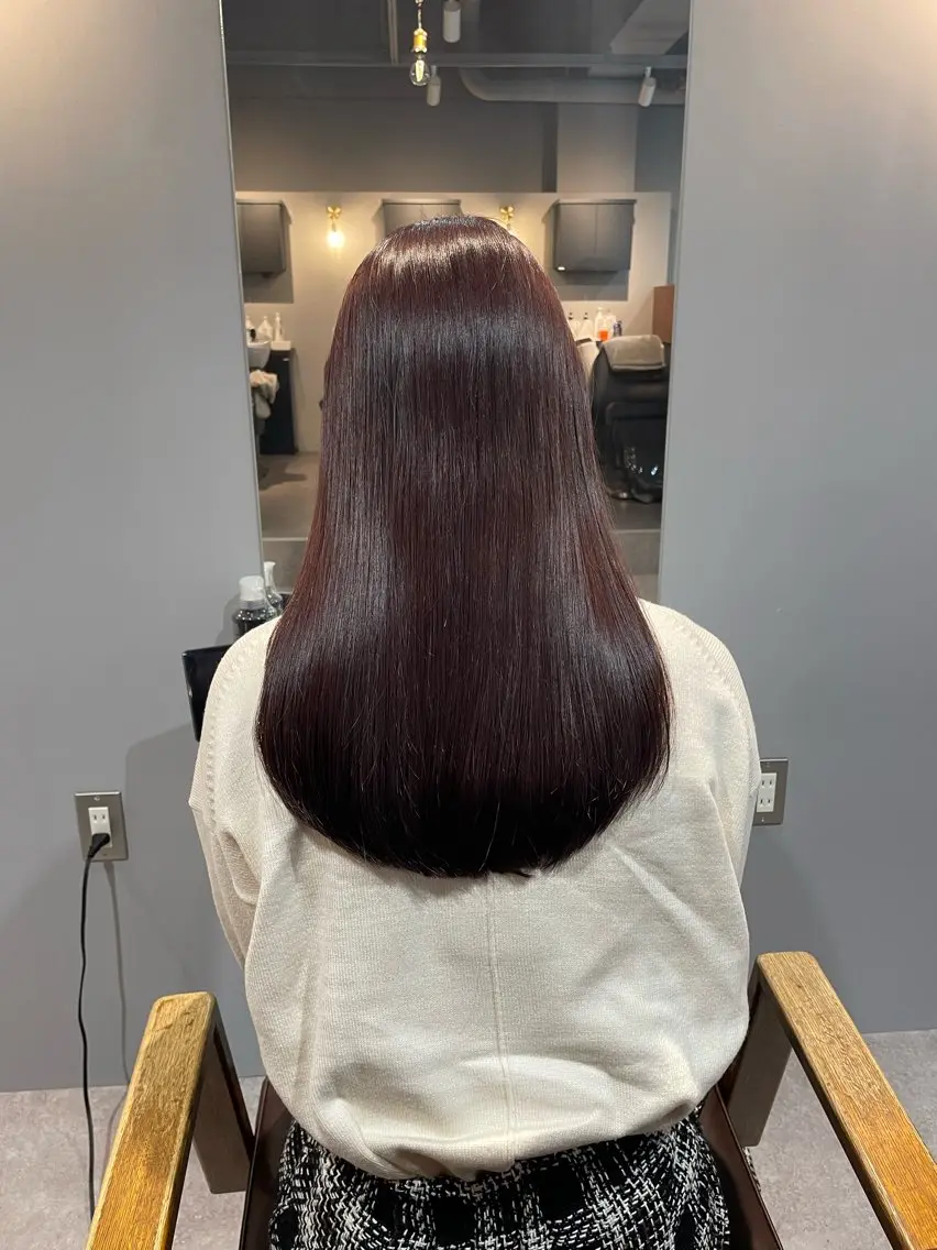 セミロング カット ヘアカラー Mimi🎀ブリーチ なし透明感 Ｗカラーのヘアスタイル