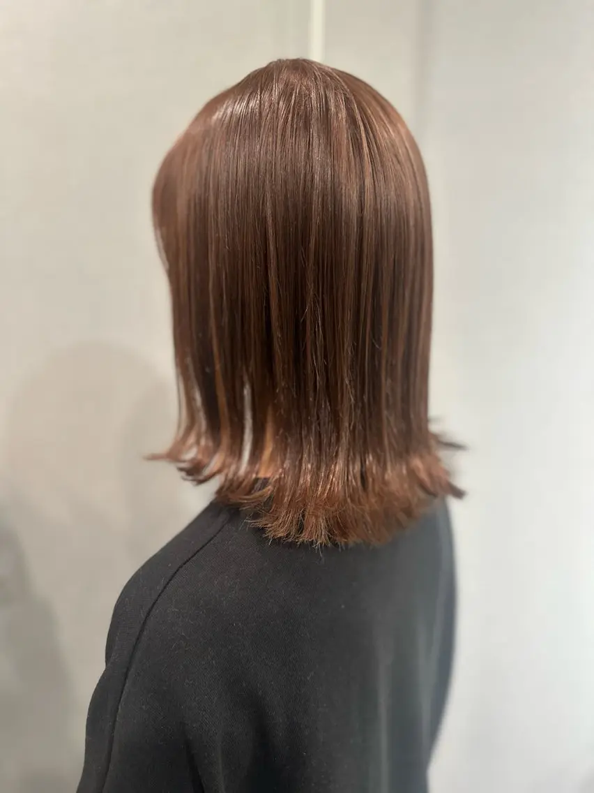 ミディアム カラー ブリーチ ハイライトカラー ハイライト カット ヘアカラー K Harukaのヘアスタイル
