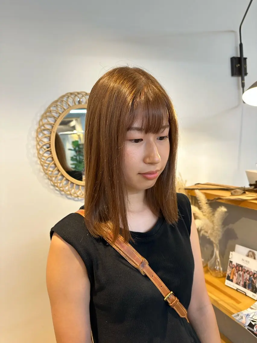 ミディアム カラー ヘアカラー トリートメント yuika .のヘアスタイル