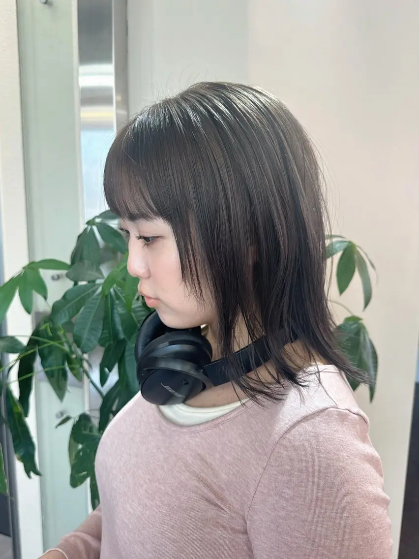 ミディアム カラー グレージュ 加藤 杏のヘアスタイル