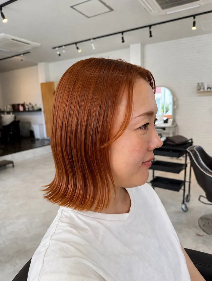 ミディアム 切りっぱなしボブ ボブ 外ハネヘア 高嶋拓也/宇都宮 /江曽島/クリーピーのヘアスタイル