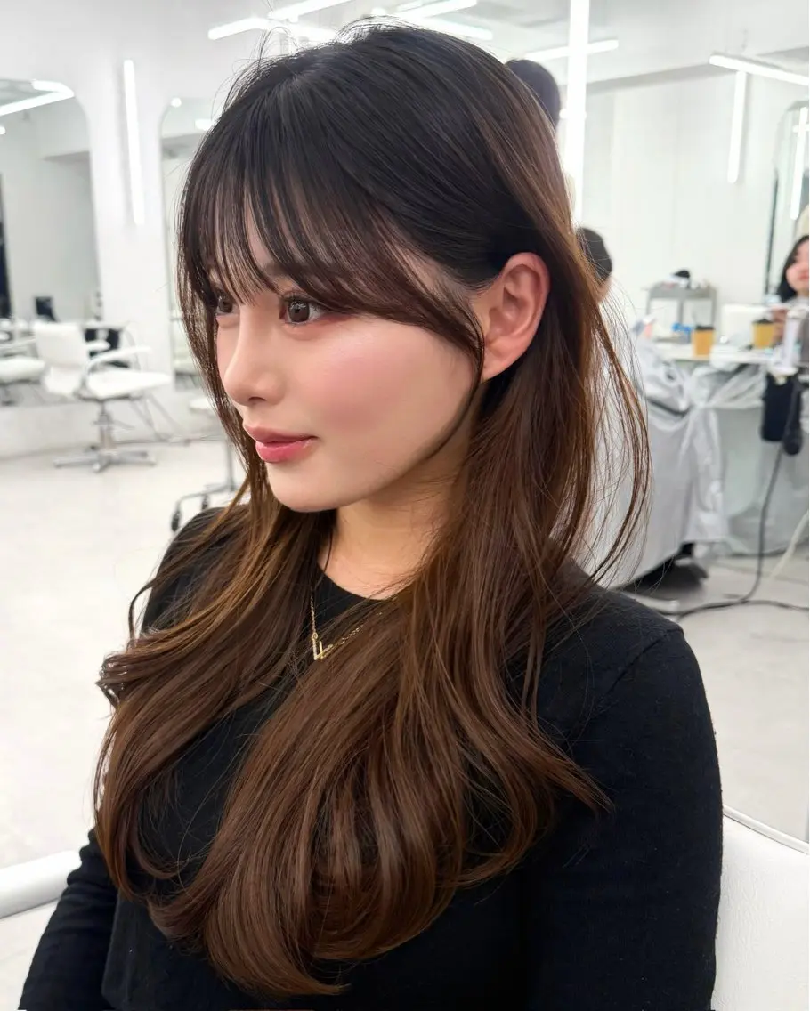セミロング 顔周りカット 韓国風ヘア レイヤーカット カット ヘアカラー トリートメント ヘッドスパ ヘアセット 前髪顔まわりカット 🌈中村海聖のヘアスタイル