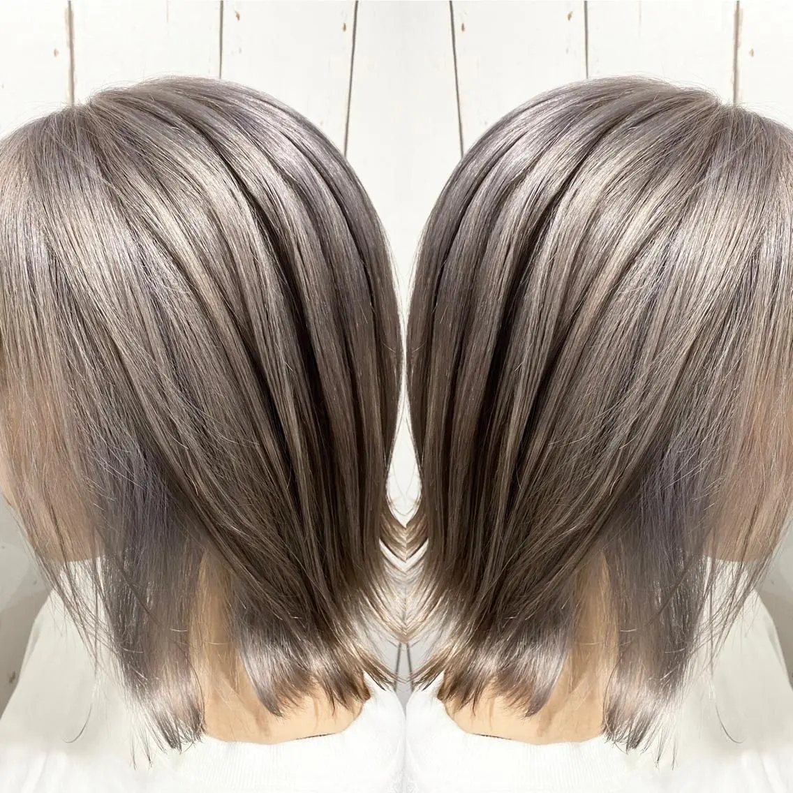 ショート カラー パーマ ヘアアレンジ アッシュ バレイヤージュ ベージュカラー ブリーチ 透明感カラー 👑指名率No.1 👑坂口飛翔のヘアスタイル