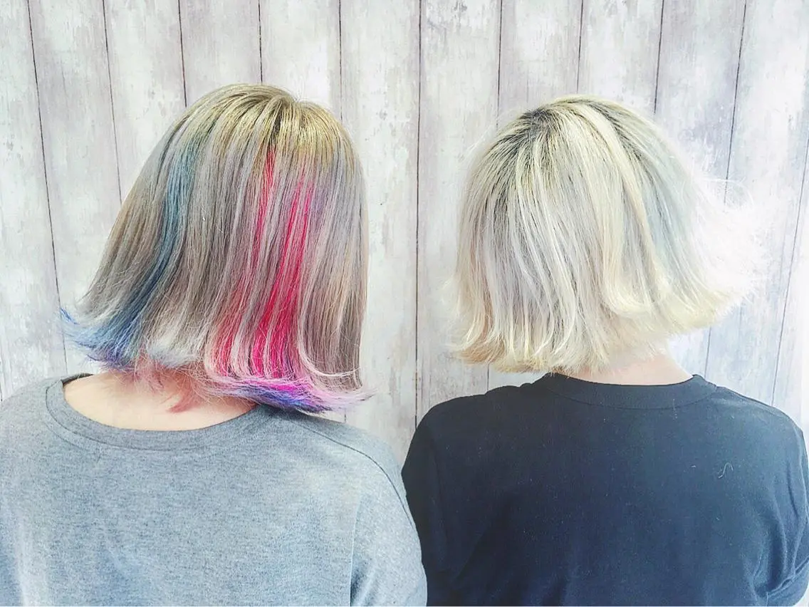 ショート ミディアム カラー ボブ 外ハネヘア boutique misakiのヘアスタイル