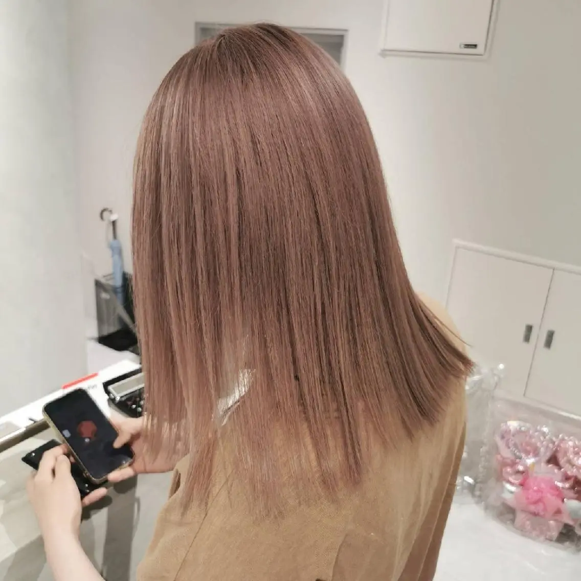 ミディアム トリートメント Luisハイライト　 喜連瓜破、髪質改善のヘアスタイル