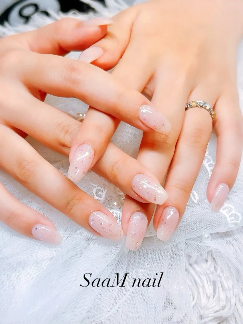 ネイル オーロラネイル ラメ(グリッター) ハンドネイル SaaM nailのネイルデザイン