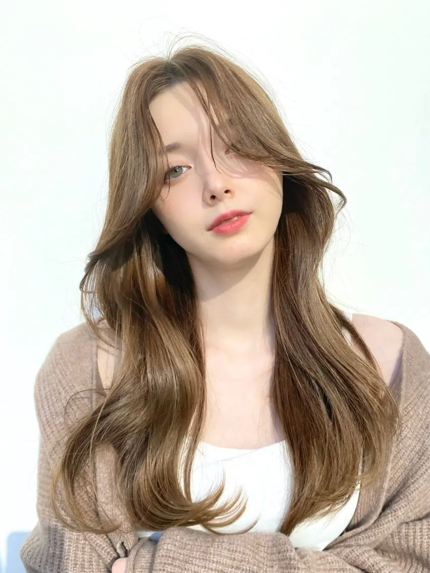 当日限定💎 韓国🇰🇷Style🧡韓国トレンドカット+ダイヤモンドカラー💎+極上ヘアマスク✨の写真