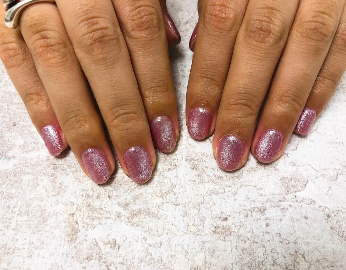 ネイル マグネットネイル ピンク ハンドネイル mogunail &blowのネイルデザイン