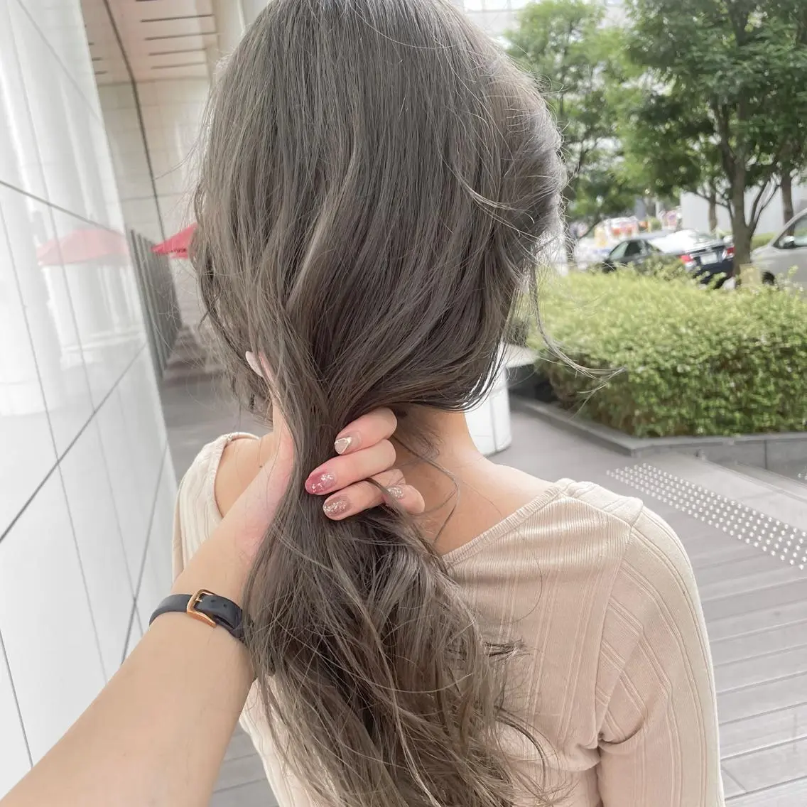 ロング カラー 梅田/赤み消しカラー /顔まわりcut🤍のヘアスタイル