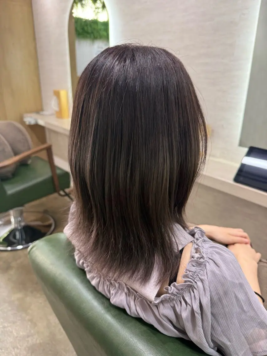 ミディアム カラー ラベンダーカラー ボブ くびれヘア カット ヘアカラー トリートメント ヘッドスパ 縮毛矯正/髪質改善 /関内/あべももこのヘアスタイル