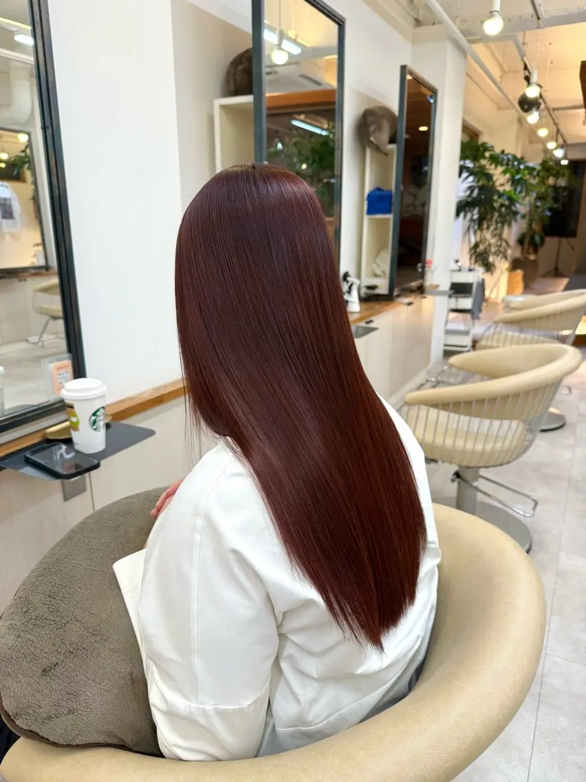 ロング カラー ボルドーカラー レッドカラー ヘアカラー 仙台/透明感カラー /chihiroのヘアスタイル
