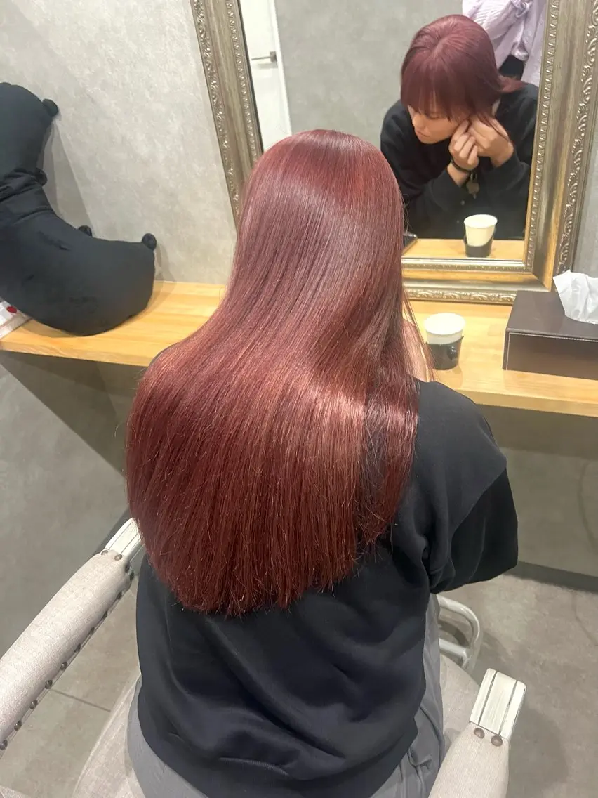 ロング カラー ブリーチ ピンクカラー ヘアカラー トリートメント 🎀🕊RION 🩰のヘアスタイル