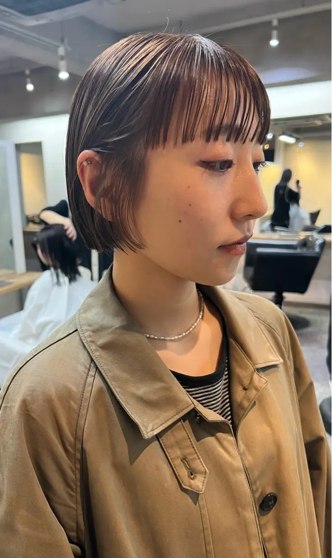ショート カラー ボブ カット トリートメント 東のりか/ハイトーン ブリーチカラー/ボブのヘアスタイル