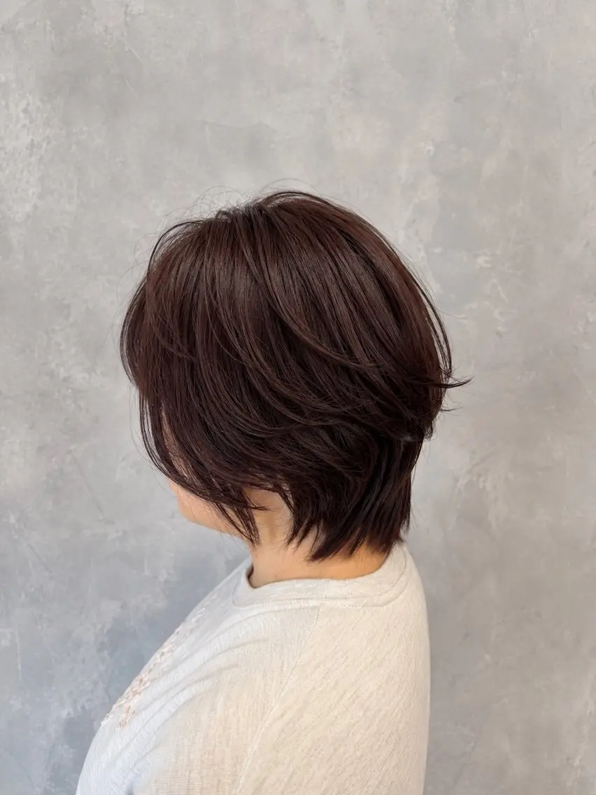 ショート カット ヘアカラー トリートメント 艶髪カラー/髪質改善 細貝 舞利のヘアスタイル