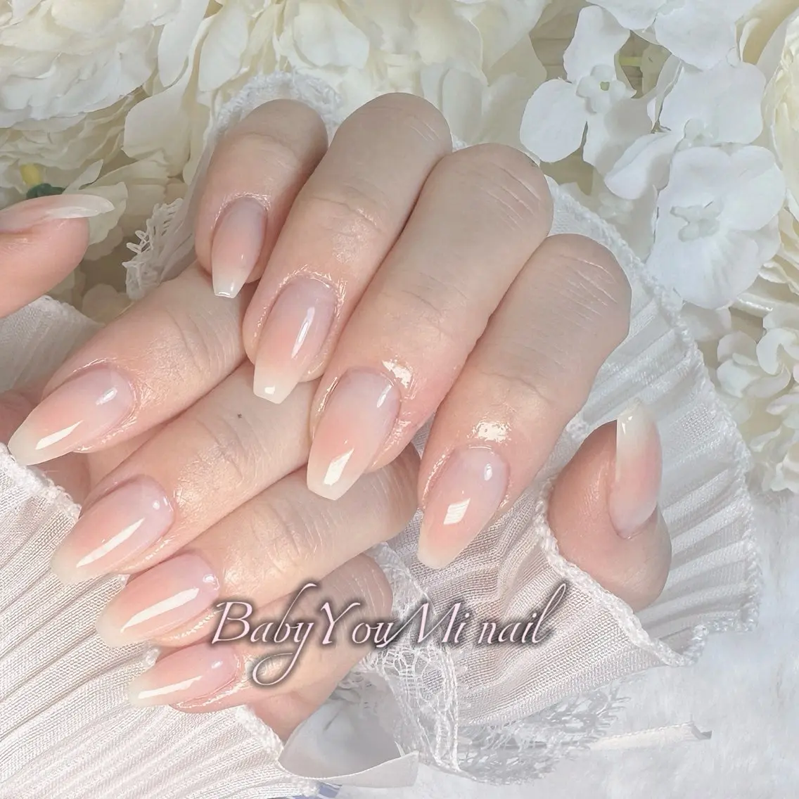ネイル オーロラネイル 成人式 フットネイル フレンチネイル ジェルネイル ハンドネイル BabyYouMi nailのネイルデザイン