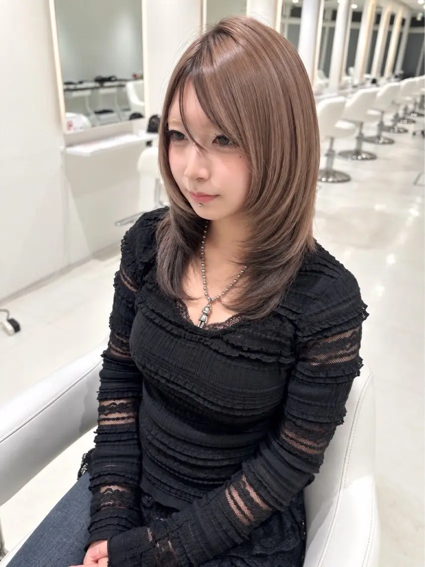 カラー ブリーチ ブラウンカラー ヘアカラー haru/柏/ 縮毛矯正/レイヤーのヘアスタイル