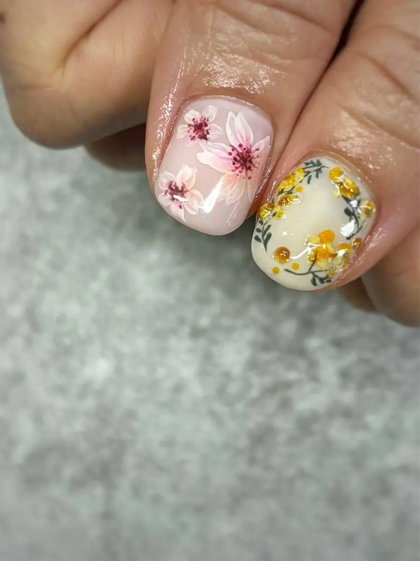 ネイル 桜ネイル フラワーネイル ハンドネイル FIORITURA Maikoのネイルデザイン