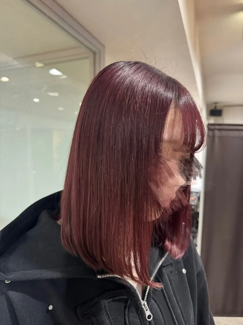 ミディアム ヘアカラー トリートメント 髪質改善✨️柴田 妃菜🧸のヘアスタイル