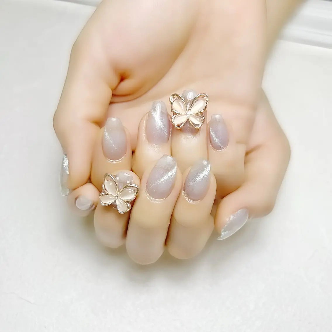 ネイル ブルー マグネットネイル オフィスネイル ワンカラーネイル シンプルネイル rouse nail RISATOのネイルデザイン