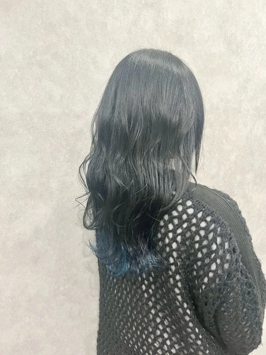 ロング カラー ブルーカラー ヘアカラー 透明感カラー/ ブリーチ無し/RYOのヘアスタイル