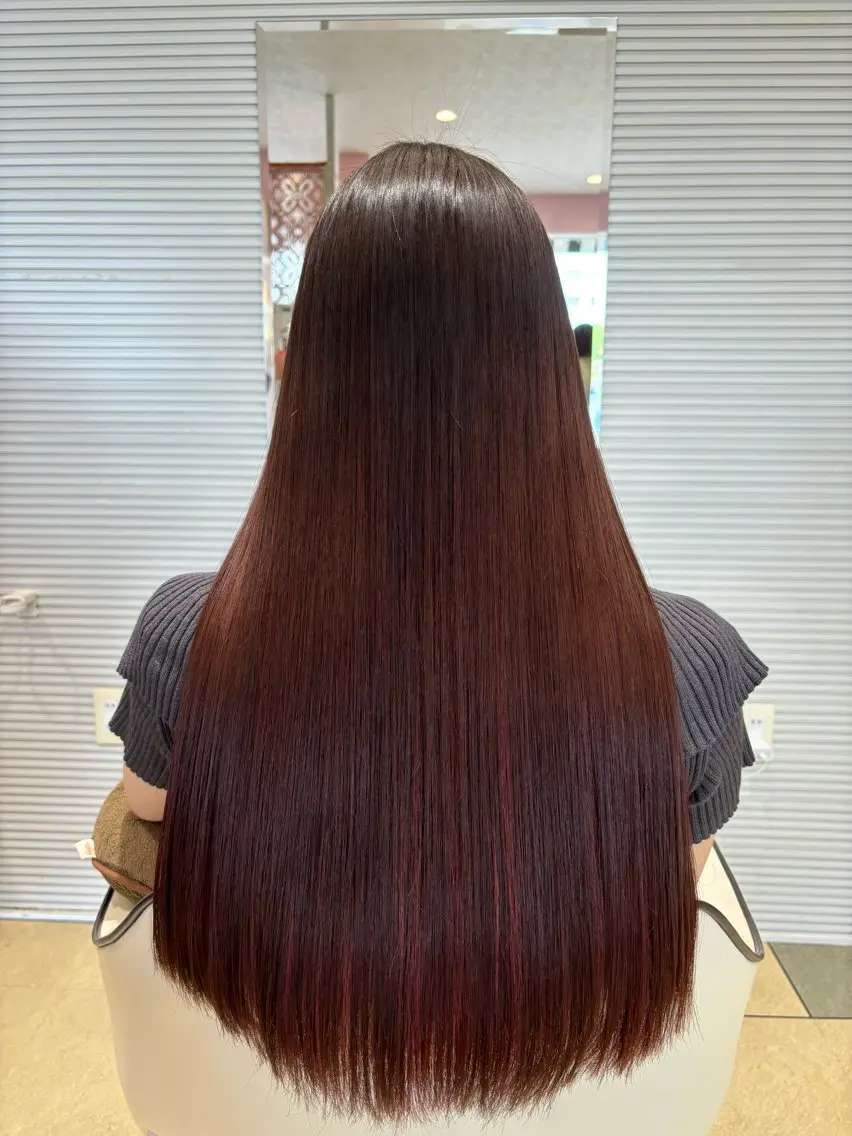 ロング カラー ケアカラー 髪質改善 トリートメント 透明感カラー/ くびれヘア/ユウユのヘアスタイル