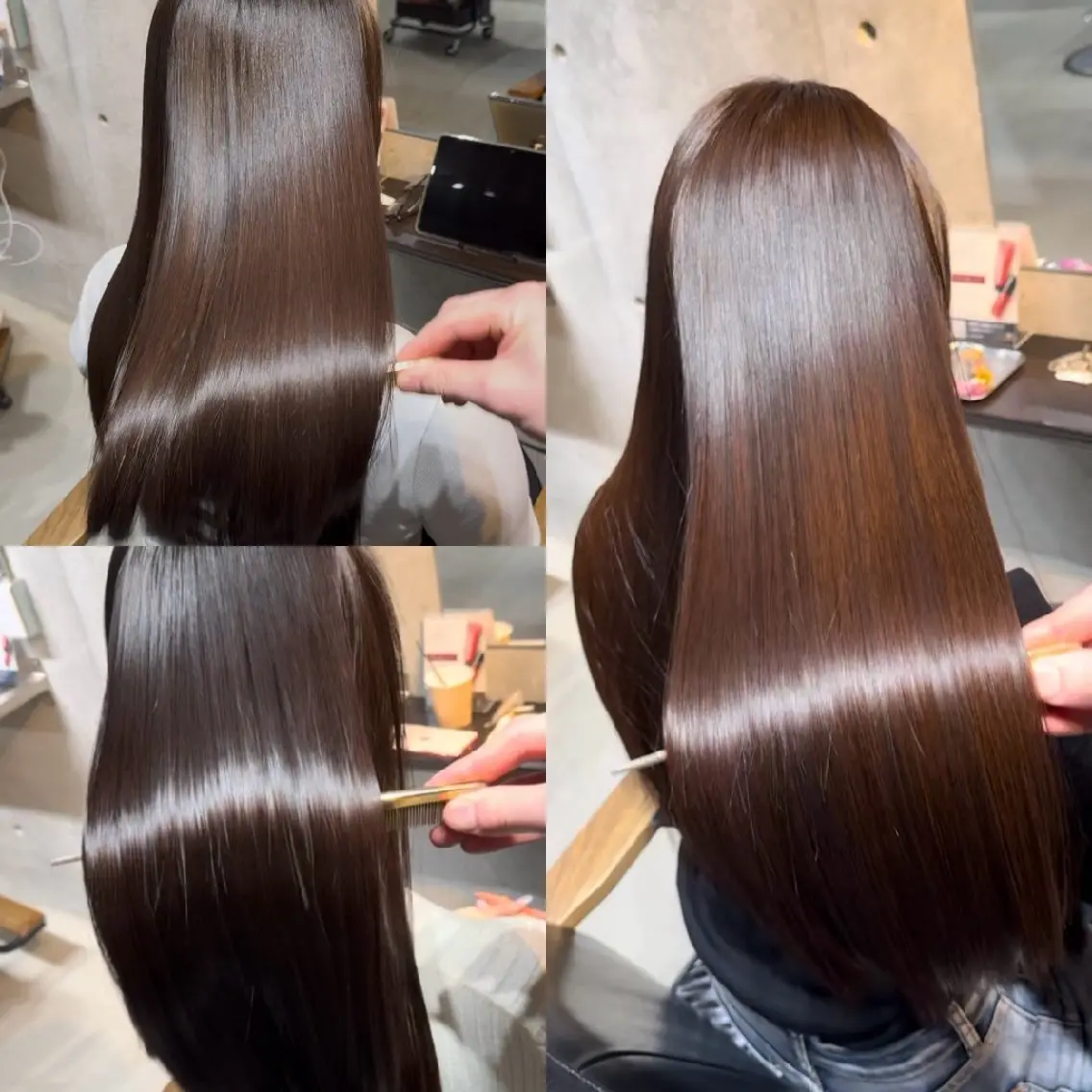 ロング カット 縮毛矯正 トリートメント 髪質改善×美髪矯正 艶髪カラー白田晴香のヘアスタイル