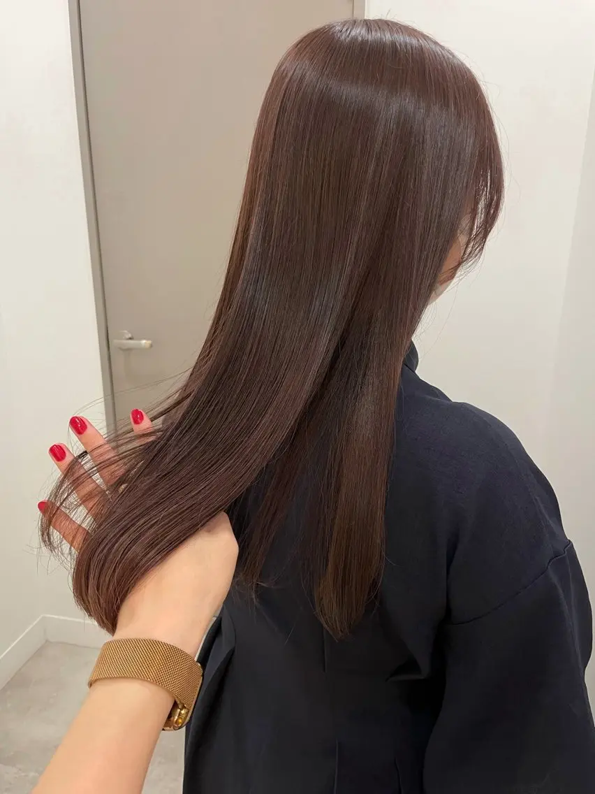 セミロング カット ヘアカラー トリートメント minatsu 東京の技術を京都でのヘアスタイル