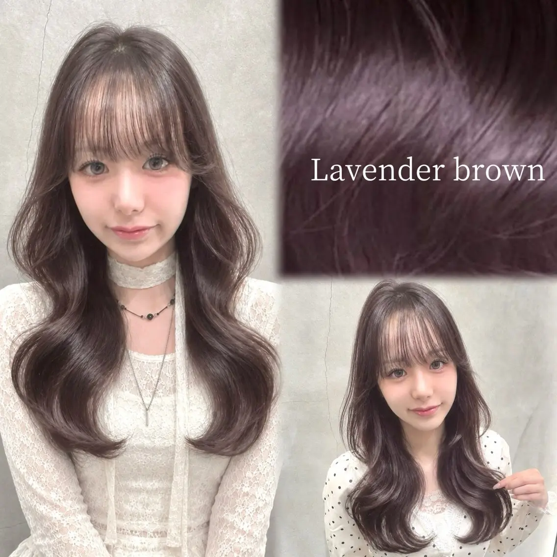 ロング カラー ブラウンカラー 透明感カラー ラベンダーカラー カット ヘアカラー トリートメント londnaitre 乙川友杏のヘアスタイル